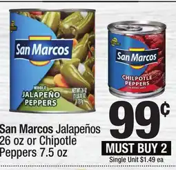 Super King Markets San Marcos Jalapeños 26 oz or Chipotle Peppers 7.5 oz offer