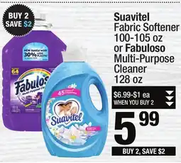 Super King Markets Suavitel Fabric Softener 100-105 oz or Fabuloso Multi-Purpose Cleaner 128 oz offer