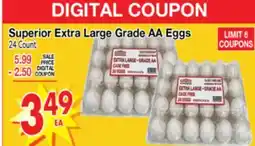 Superior Grocers Superior Extra Large Grade AA Eggs offer