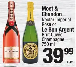 Super King Markets Moet & Chandon Nectar Imperial Rose or Le Bon Argent Brut Cuvée Champagne offer
