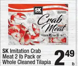 Super King Markets SK Imitation Crab Meat 2 lb Pack or Whole Cleaned Tilapia offer