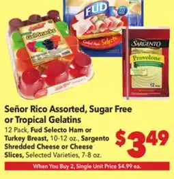Vallarta Supermarkets Señor Rico Assorted, Sugar Free or Tropical Gelatins offer