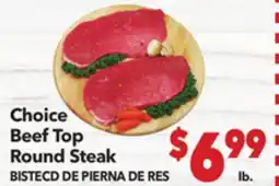 Vallarta Supermarkets Choice Beef Top Round Steak / BISTECD DE PIERNA DE RES offer