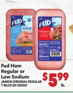 Vallarta Supermarkets Fud Ham Regular or Low Sodium / JAMON ORIGINAL REGULAR Y BAJO EN SODIO offer