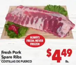 Vallarta Supermarkets Fresh Pork Spare Ribs / COSTILLAS DE PUERCO offer