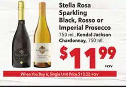 Vallarta Supermarkets Stella Rosa Sparkling Black, Rosso or Imperial Prosecco offer