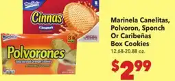 Vallarta Supermarkets Marinela Canelitas, Polvoron, Sponch Or Caribeñas Box Cookies offer