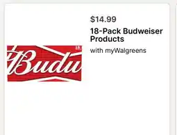 Walgreens 18-Pack Budweiser Products offer