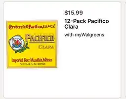Walgreens 12-Pack Pacifico Clara offer