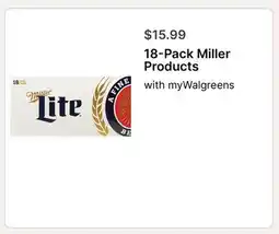 Walgreens 18-Pack Miller Products offer