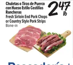 El Super Fresh Fresh Sirloin End Pork Chops or Country Style Pork Strips offer