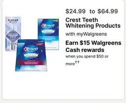 Walgreens Crest Teeth Whitening Products with myWalgreens offer