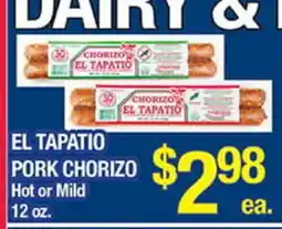 Torres Supermercado EL TAPATÍO PORK CHORIZO offer