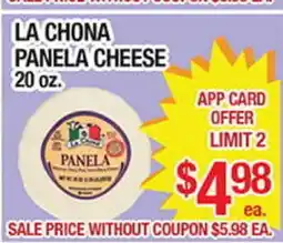 Torres Supermercado LA CHONA PANELA CHEESE offer