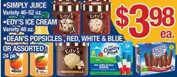 Torres Supermercado • SIMPLY JUICE • EDY'S ICE CREAM • DEAN'S POPSICLES offer