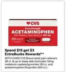 CVS CVS Brand adult pain relievers& up or sleep aids offer