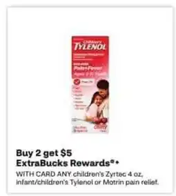 CVS Children's zyrtec, infant/children's tylenol or motrin pain relief offer