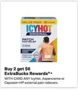 CVS IcyHot, Aspercreme or Capzasin-HP external pain relievers offer