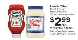 Kroger Miracle Whip or Heinz Ketchup offer