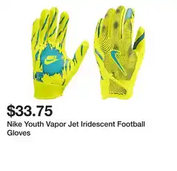 Dick's Sporting Goods Nike Youth Vapor Jet Iridescent Football Gloves offer
