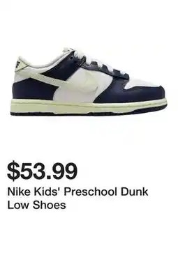 Dick's Sporting Goods Nike Kids' Preschool Dunk Low Shoes offer