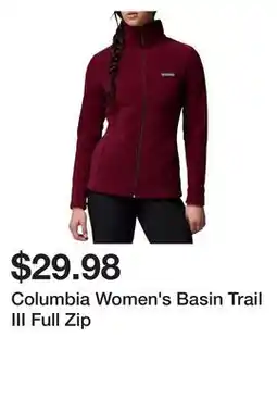 Dick's Sporting Goods Columbia Women's Basin Trail III Full Zip offer
