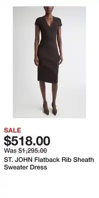 Nordstrom ST. JOHN Flatback Rib Sheath Sweater Dress offer