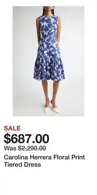 Nordstrom Carolina Herrera Floral Print Tiered Dress offer
