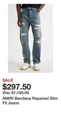 Nordstrom AMIRI Bandana Repaired Slim Fit Jeans offer