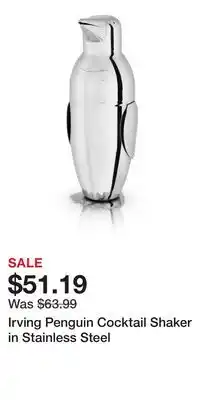 Nordstrom Irving Penguin Cocktail Shaker in Stainless Steel offer