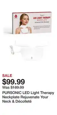 Nordstrom PURSONIC LED Light Therapy Neckplate Rejuvenate Your Neck & Décolleté offer