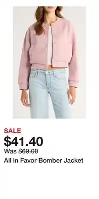 Nordstrom All in Favor Bomber Jacket offer