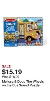 Kohl's Melissa & Doug The Wheels on the Bus Sound Puzzle offer