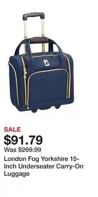 Kohl's London Fog Yorkshire 15-Inch Underseater Carry-On Luggage offer