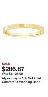 Kohl's Alyson Layne 10k Gold Flat Comfort Fit Wedding Band offer