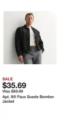 Kohl's Apt. 9 Faux Suede Bomber Jacket offer