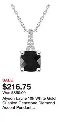 Kohl's Alyson Layne 10k White Gold Cushion Gemstone Diamond Accent Pendant Necklace offer