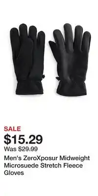 Kohl's Men's ZeroXposur Midweight Microsuede Stretch Fleece Gloves offer