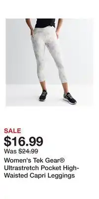 Kohl's Women's Tek Gear Ultrastretch Pocket High-Waisted Capri Leggings offer