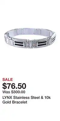 Kohl's LYNX Stainless Steel & 10k Gold Bracelet offer