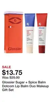 Kohl's Glossier Sugar + Spice Balm Dotcom Lip Balm Duo Makeup Gift Set offer