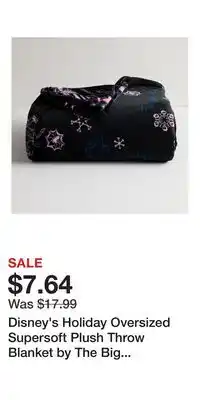 Kohl's Disney's Holiday Oversized Supersoft Plush Throw Blanket by The Big One offer