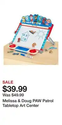 Kohl's Melissa & Doug PAW Patrol Tabletop Art Center offer
