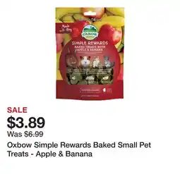 Petsmart Oxbow Simple Rewards Baked Small Pet Treats - Apple & Banana offer