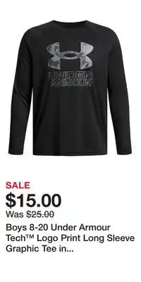 Kohl's Boys 8-20 Under Armour Tech Logo Print Long Sleeve Graphic Tee in Regular & Husky offer