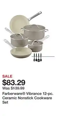 Kohl's Farberware Vibrance 12-pc. Ceramic Nonstick Cookware Set offer