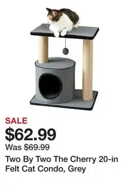 Petsmart Two By Two The Cherry 20-in Felt Cat Condo, Grey offer
