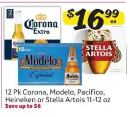 Winn Dixie 12 Pk Corona, Modelo, Pacifico, Heineken or Stella Artois offer