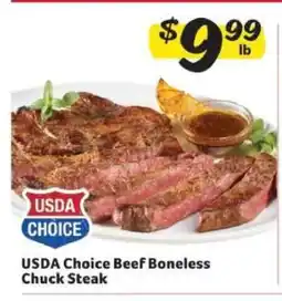 Winn Dixie USDA Choice Beef Boneless Chuck Steak offer
