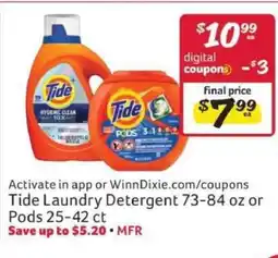 Winn Dixie Tide Laundry Detergent offer